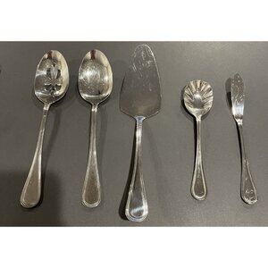 Wallace WAS159 Glossy Outline 18/10 Stainless Serving Spoon Pie Sugar Set Of 5‎